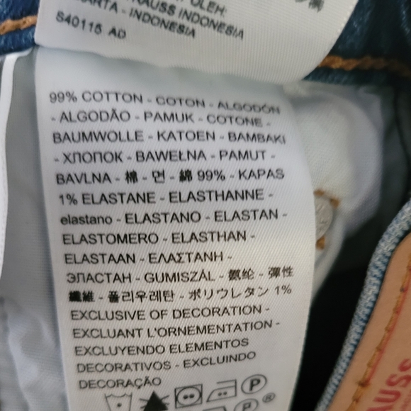 Levi's Wedgie High Waist Button Fly Destroyed Ankle Jeans 24 x 28 S40197 - Picture 8 of 8